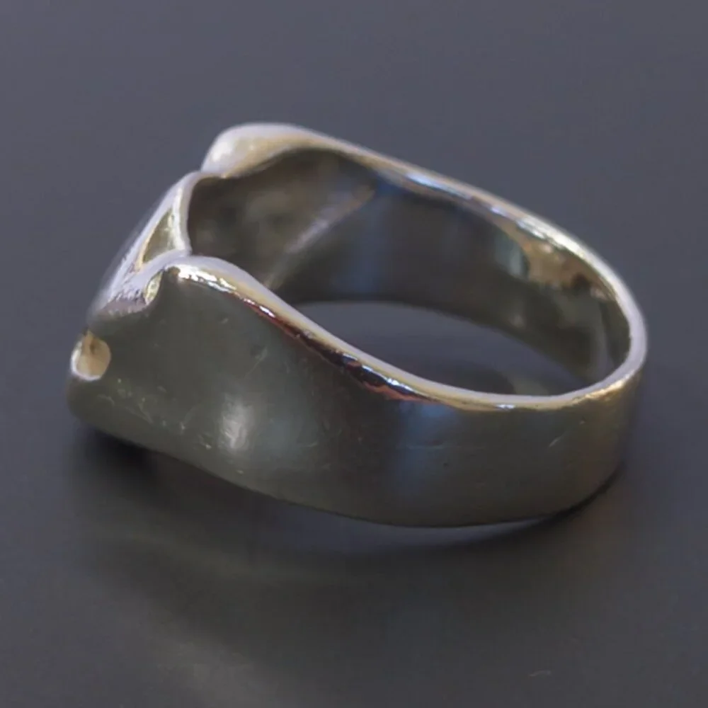 Sterling Silver Cat Mask Ring – Open Eyes, Size 5.5, 3.45 g